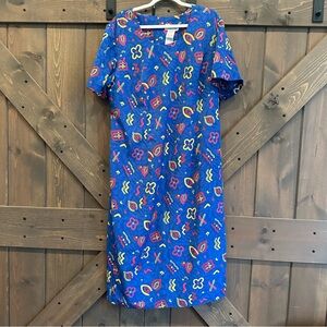 Vintage Colorful Patterned Women's Dress